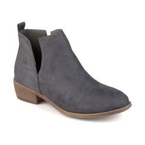 Journee Collection Rimi Notched Ankle Booties Gray Size 6.5 MSRP $109